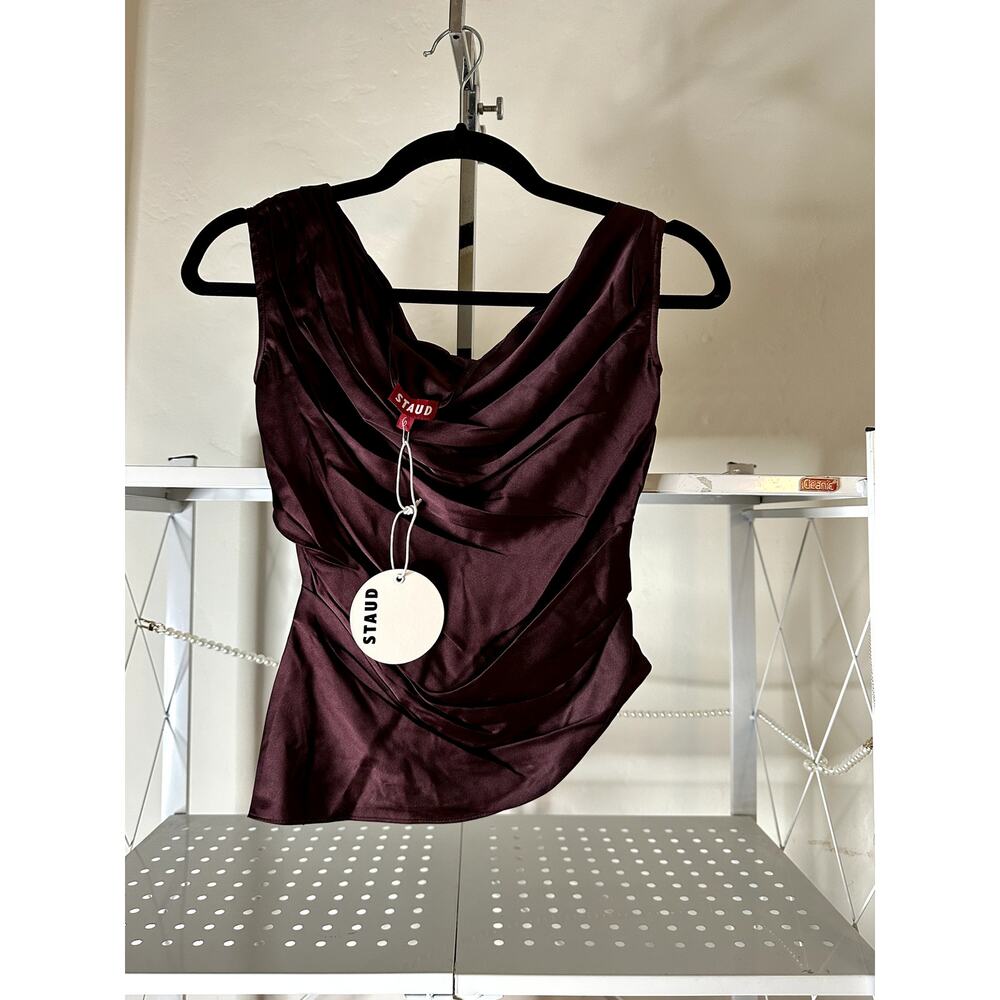 STAUD Phare Silk Top Merlot 0